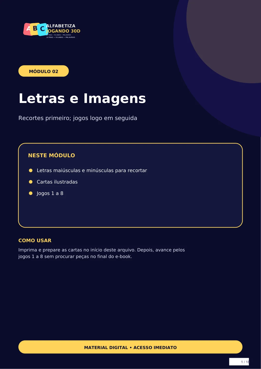 Capa do Módulo 2, Letras e Imagens